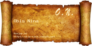 Obis Nina névjegykártya